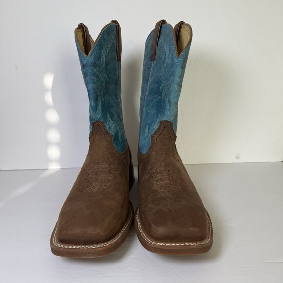 Justin‎ Big Bucks 11” Western Square Toe Walnut Boots Men Size 12D NEW Vibram - Picture 10 of 14